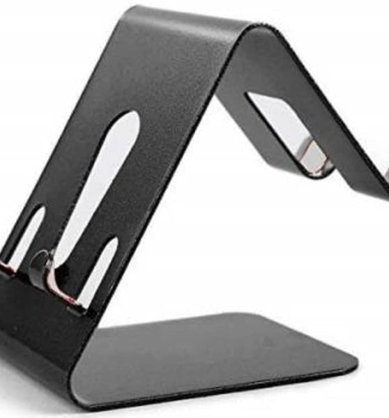 theKiteco. Metal Mobile Stand - Dual Support Mobile Phone Holder, Tablet Metal Stand/Holder (Upto 10.1 inch) - Black