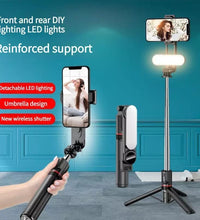 theKiteco. Selfie Stick Tripod with Detatchable LED Light, Long Selfie Stick with Stable Tripod Stand 110cm Reinforced Selfie Stick Tripod with Detatchable Fill Light Compatible with All Smart Phones