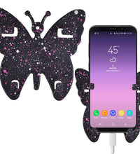theKiteco. Butterfly Wall Mount Mobile Holder Wall Mount Phone Stand Compatible with All Smart Phones Wall Mount Mobile Phone Charging Stand (Pack of 3)